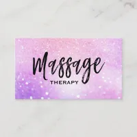 *~* Massage Therapist Trendy Pastel Glitter Business Card