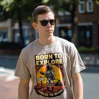 Born to Explore, Forced to Work: Mars Mission T-Shirt