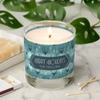 Deer Antlers Arrows Christmas Pattern Teal ID861  Scented Candle