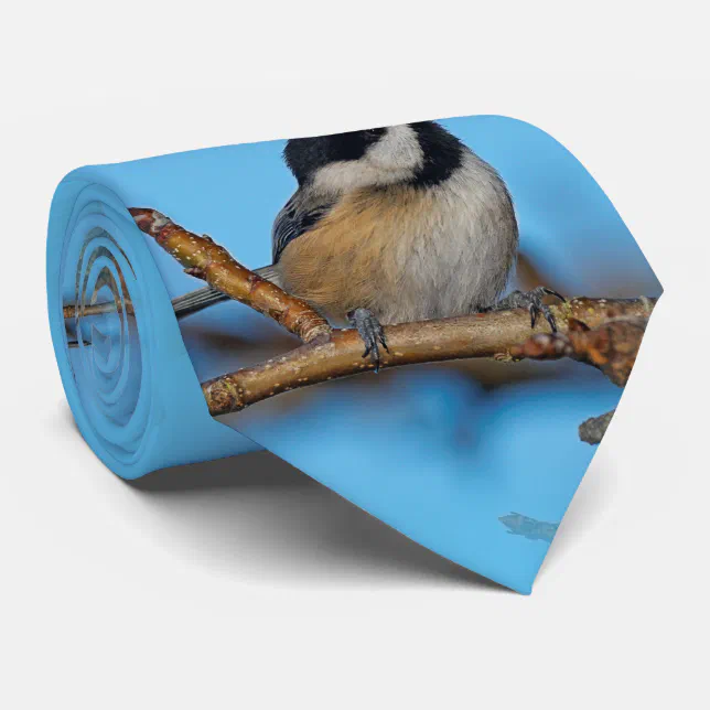 A Black-Capped Chickadee on the Pear Tree Tie