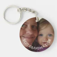 Personalized Grandma and Grandchild  Photo gift Keychain