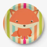 Cute Woodlands Creature Fox Party Plate