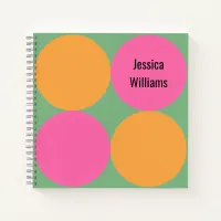 Mid-Century Modern Circles Pattern Spiral Bound Notebook