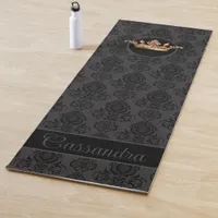 Elegant, Vintage, Victorian Damask Personalized Yoga Mat