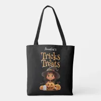 Cute Cartoon Witch Ghosts Pumpkins Trick & Treat Tote Bag