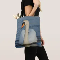 A Hopeful Mute Swan Approaches Tote Bag