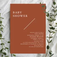 Terracotta Modern Gender Neutral Baby Shower Invit Invitation