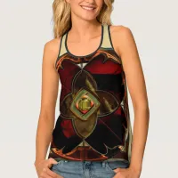 Autumn Elegance: The Floral Medallion Tank Top