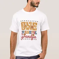 Retro One Thankful Grandpa - Thanksgiving T-Shirt