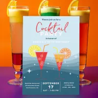 Sip and Sparkle Cocktail Soirée Birthday Party Invitation