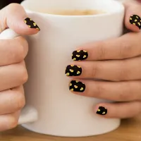 Black and Orange Halloween Candy Corn Minx Nail Art