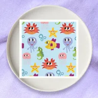 Under The Sea Whimsical Creatures Birthday Party Napkins