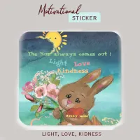 Cute Bunny motivational  Square Sticker