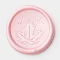 Minimalist maple leaf Monogram Initials Wax Seal Sticker