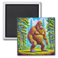Hairy Bigfoot Walking through the Woods Magnet