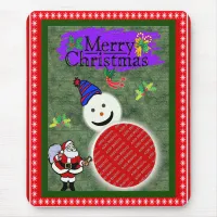 Santa and Snowman Add Your Photo Chrismas Mouse Pad