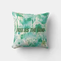 Elegant Dandelion Monogram Green and White | Outdoor Pillow