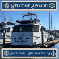 Nautical 'Welcome Aboard' Boat Name/Home Port Topple Tower