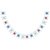 Tri-Colored Red, White, and Blue Stars Bunting Flags