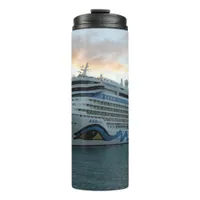 AIDAluna Cruise Ship in Road Town on Tortola Thermal Tumbler