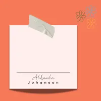 Minimal Simple Personalizable Name On Pink Blush Post-it Notes