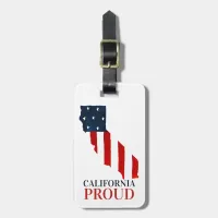 Bold USA Watercolor Flag State of California Proud Luggage Tag