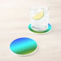 Sea and Sky Blue and Green Gradient Drink Coaster