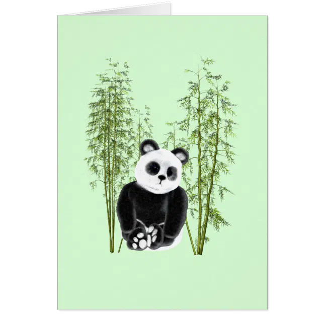 Cute Panda Sitting in Bamboo card