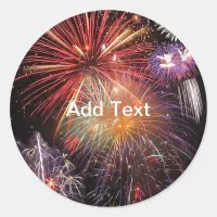 Fireworks Finale Classic Round Sticker