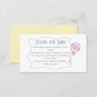 Books for Baby Purple Rattle Fun Baby Shower Enclosure Card