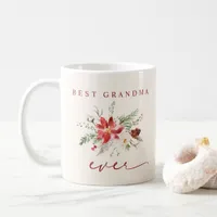 Best Grandma Ever Poinsettia Greenery Christmas Coffee Mug