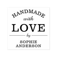 Handmade with Love by Custom Name Modern Artisanal Self-inking Stamp