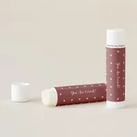 Elegant Lace and Pearls Dark Red Label Lip Balm