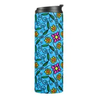 Abstract Floral Thermal Tumbler