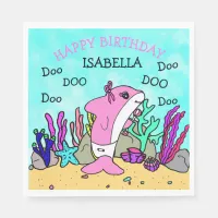 Personalized Baby Shark Birthday Napkins