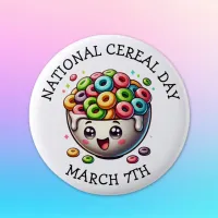 National Cereal Day March 7th Button