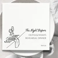 Chic Elegant Modern Personalized Rehearsal Dinner Napkins