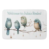 Whimsical Birds on Branches Timeless Elegance Bath Mat