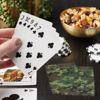 Woodland Green Military Camouflage Trendy  Poker Cards