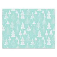 Teal Christmas Tree Pattern#6 ID1009 Tissue Paper