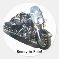 Hog Dog - Ready to Ride! Classic Round Sticker