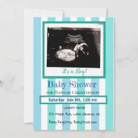 Personalized Baby Boy's  Ultrasound Baby Shower Invitation