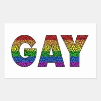 Gay Flower Pride Colors Design Rectangular Sticker