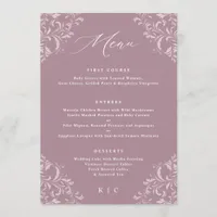 Elegant Mauve Dusty Rose Vintage Wedding Menus