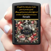 A Dedicated Apple Farmer Tending to Autumn Harvest Zippo Lighter