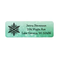 Snowflake Green Christmas Holidays Winter Label