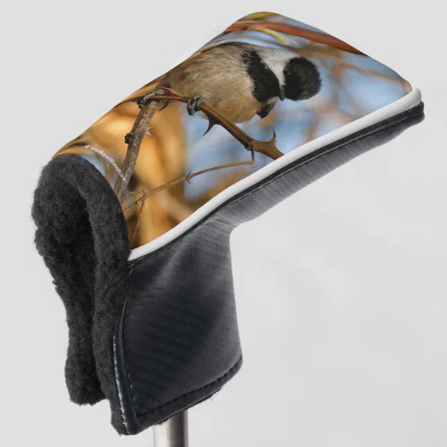 Cute Hopeful Black-Capped Chickadee Songbird Golf Head Cover