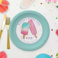 Colorful Ice Cream Fun Summer Kids Birthday Party Paper Plates