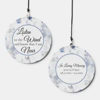 Blue Tint Carnation Watercolor Memorial Keepsake Wind Chime