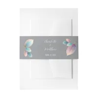 Ethereal Beauty Soft Tone Whimsical Pastel Leaves Invitation Belly Band